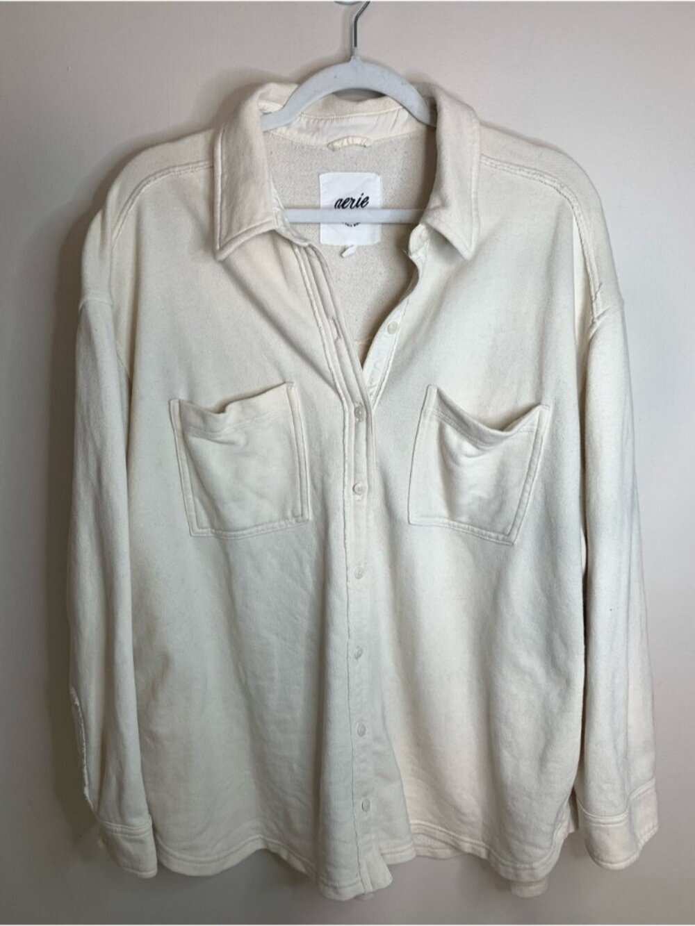 Aerie Cotton Oversized Button Up Jacket Shacket M